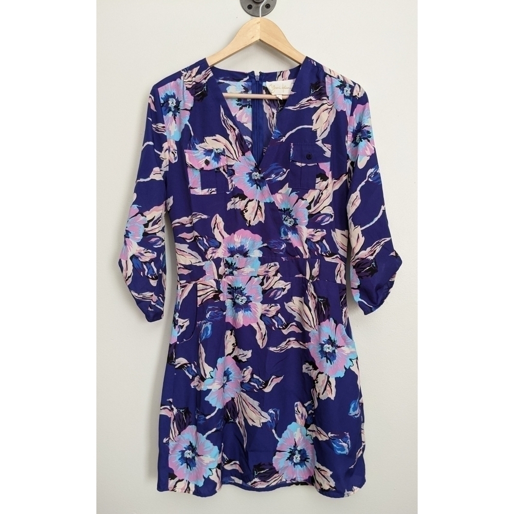 Yumi Kim Blue Tropic Flowers Mini Dress Size L